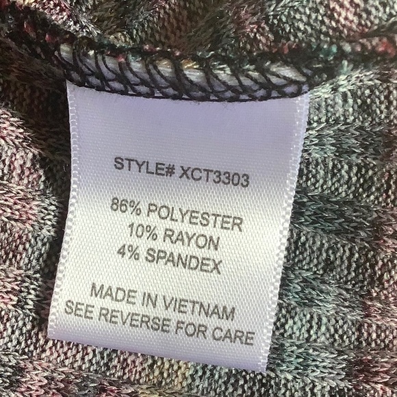 Always Indigo Striped Ribbed Knit Long Sleeve Top With Button Detail Size 3X - Picture 10 of 13